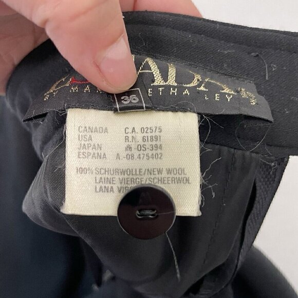 Vintage 80s Escada 100% Wool Pencil Skirt Quilted Waist Classic Black size 2/4 - Picture 8 of 9